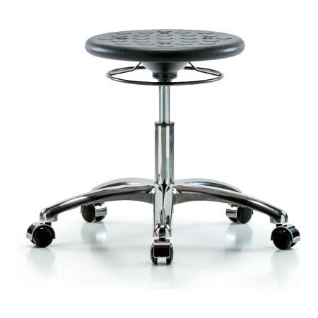E Com Blue Ridge Ergonomics Cleanroom Stool with Casters - Desk Height - Black CLR-IPDHSO-CR-CC-BLK